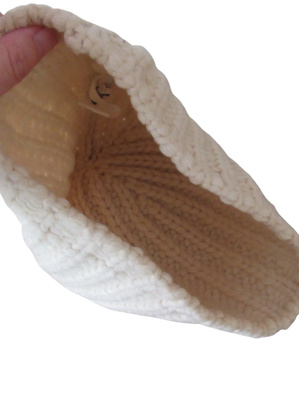 Martin Osa Cream Cable Knit Beanie Hat One Size Wool Cashmere Winter Classic
